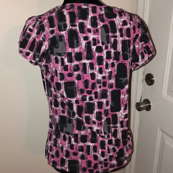 Pink &black Blouse 👚 size large by Worthington - Picture 3 of 5
